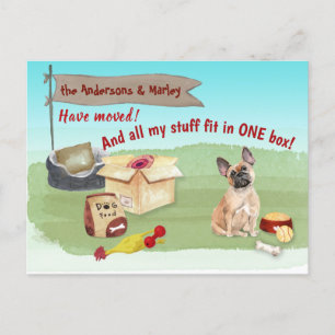 Moving French Bulldog Dog Our New Home Postcard