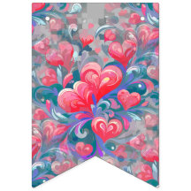Moving heart pattern, red and blue.