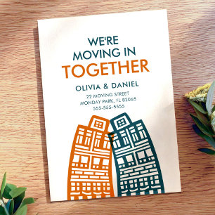 Moving in Together new address card with city
