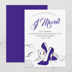 Moving is Exhausting Fun Purple Diva New Address Announcement