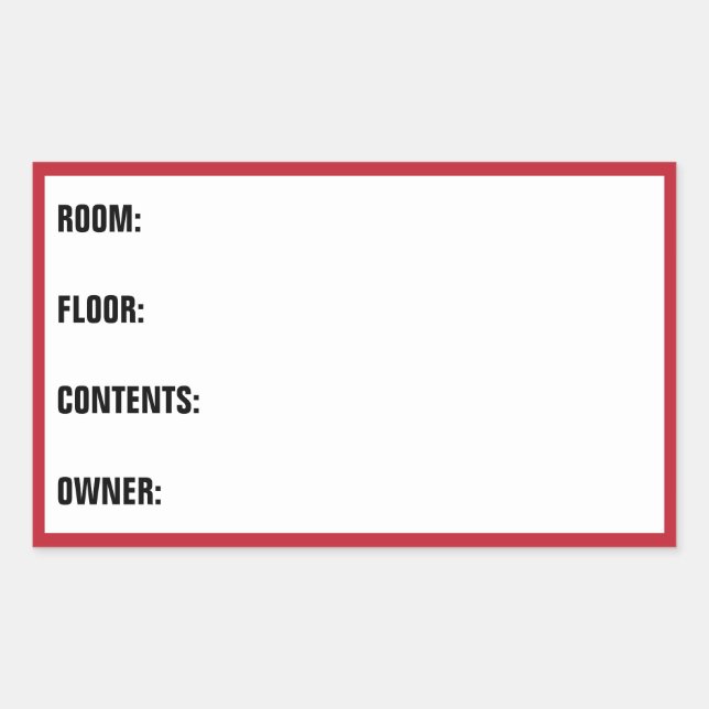 Moving Labels - Storage Box Labels (Front)