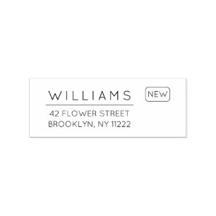 Moving. New Address. Minimal Typography 01. Rubber Stamp