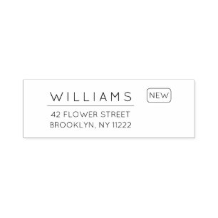 Moving. New Address. Minimal Typography 01. Self-inking Stamp
