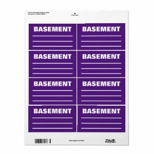 Moving Packing Organising Labels - Basement