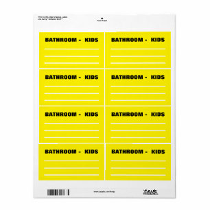 Moving Packing Organising Labels - Kid's Bathroom