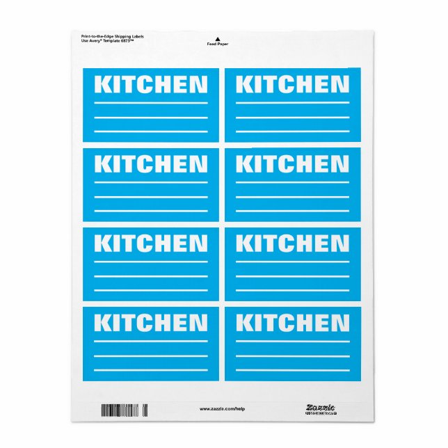 Moving Packing Organising Labels - Kitchen (Full Sheet)