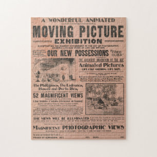 Moving Picture Exhibition Vintage Newspaper Puzzle