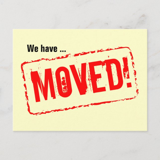 Moving postcards with red rubber stamp design (Front)