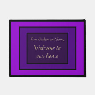 Moving Present Purple Personalised Welcome Doormat
