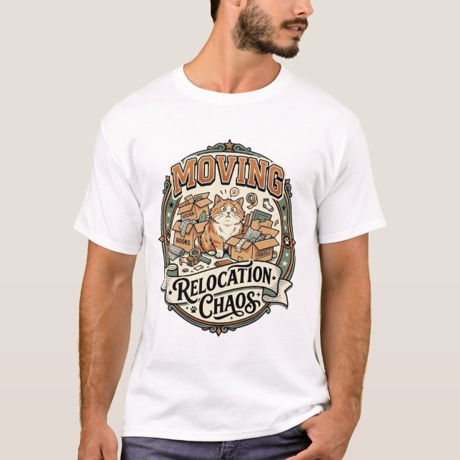 Moving Relocation Chaos Cat Moving Relocation Chao T-Shirt (Front)