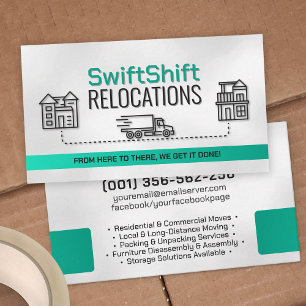 Moving Services - Relocation - Line art Business Card