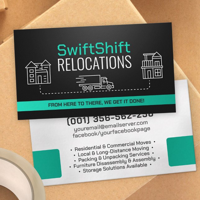 Moving Services - Relocation - Line art Business Card (Creator Uploaded)