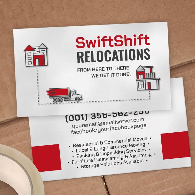 Moving Services - Relocation - Line art Business Card (Creator Uploaded)