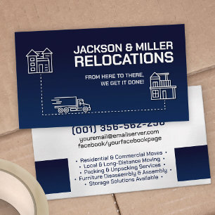 Moving Services - Relocation - Line art Business Card