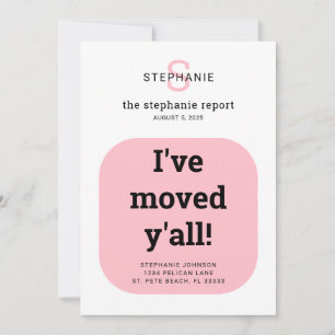 Moving Simple Modern Typography Pink New Address Announcement