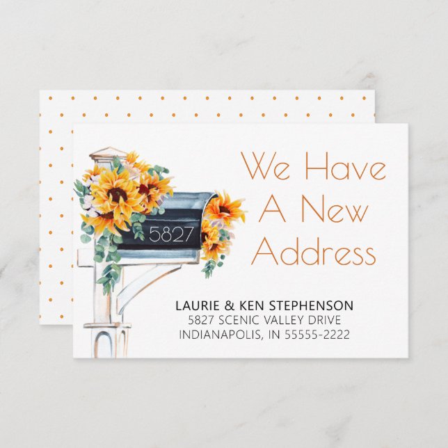 Moving Sunflowers Eucalyptus Mailbox Watercolor (Front/Back)