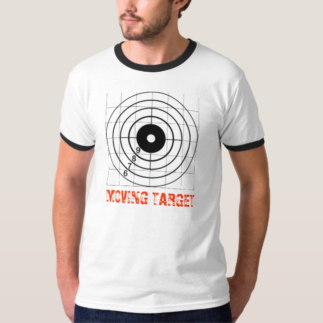 MOVING TARGET Ringer Shirt for guys (Front)