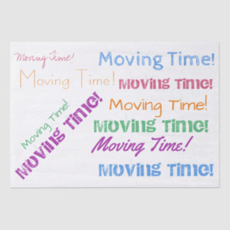 Moving Time Colourful Typography New Home Tissue Paper