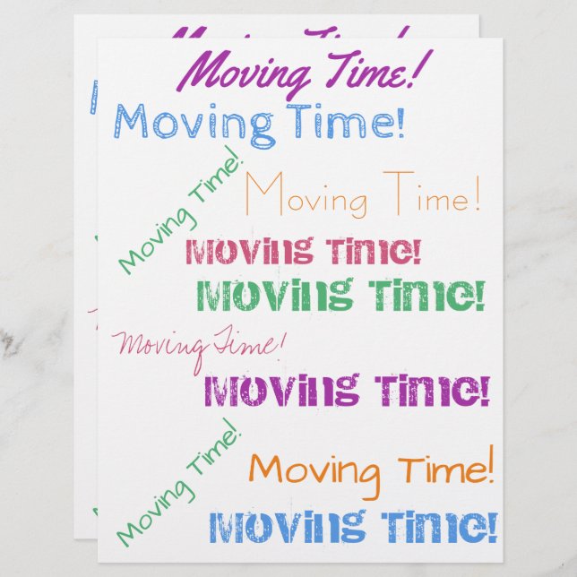 Moving Time Colourful Typography Pattern (Front/Back)