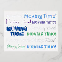 Moving Time colourful typography with foil