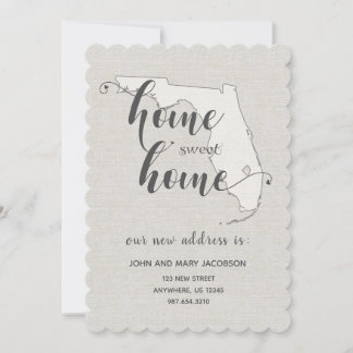 Moving to Florida New Address Home Sweet Home Invitation