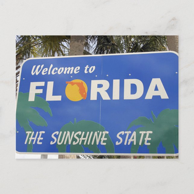 Moving to Florida welcome sign change of address Announcement Postcard (Front)