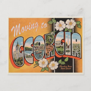 Moving to Georgia Vintage Announcement Postcard