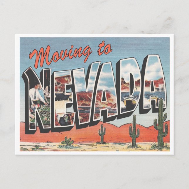 Moving to Nevada Vintage Style Address Change Postcard (Front)