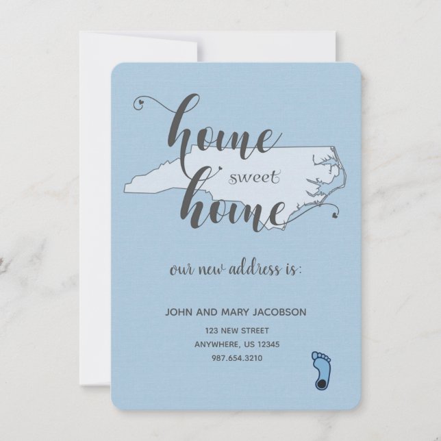 Moving to New Address Home Sweet Home NC Invitation (Front)