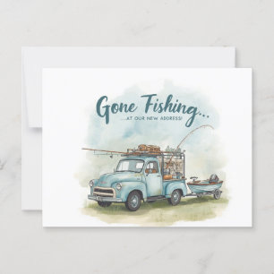 Moving to new home for fishing lovers postcard