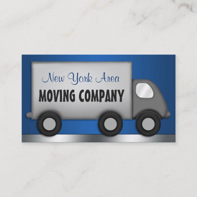 Moving Truck Blue Movers Business Cards (Front)