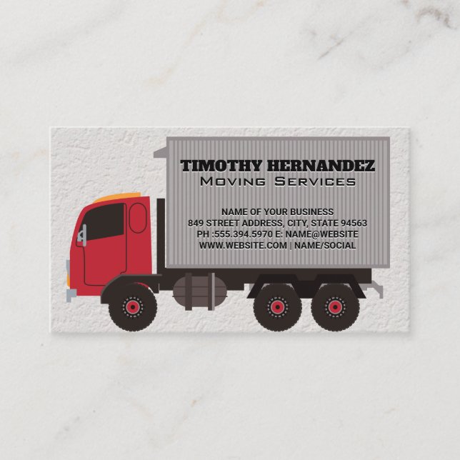 Moving Truck | Industrial Vehicle Business Card (Front)