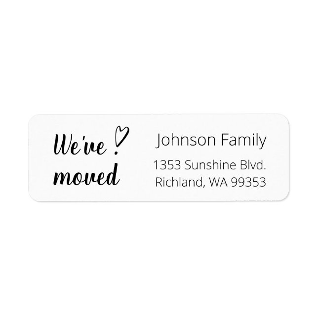 Moving. We've Moved Script. Family New Address. (Front)