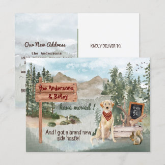 Moving Yellow Labrador Retriever New Address Pines Announcement Postcard