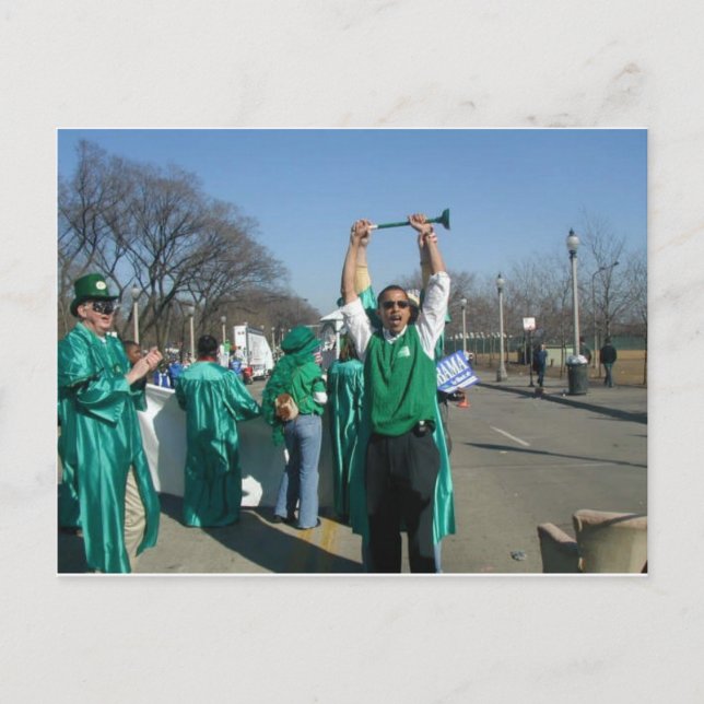 Mow-Bama (Obama) marches with the Lawn Rangers Postcard (Front)
