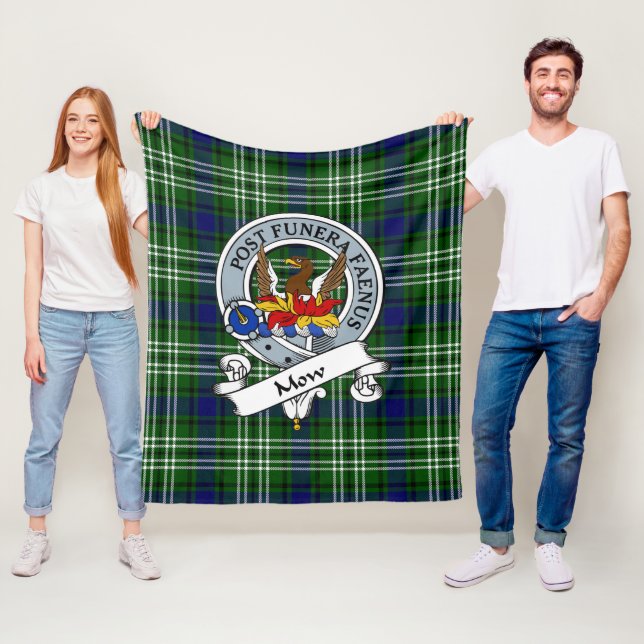 Mow Clan Badge Tartan Plaid Fleece Blanket (In Situ)