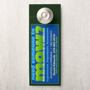 Mow Grass Lawn Care Business Flyer Door Hanger