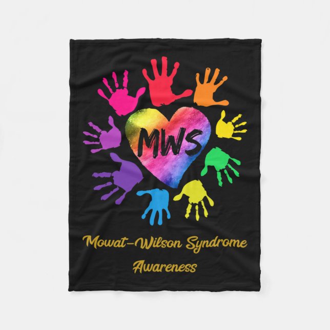 Mowat Wilson Syndrome Awareness Hands Gift  Fleece Blanket (Front)