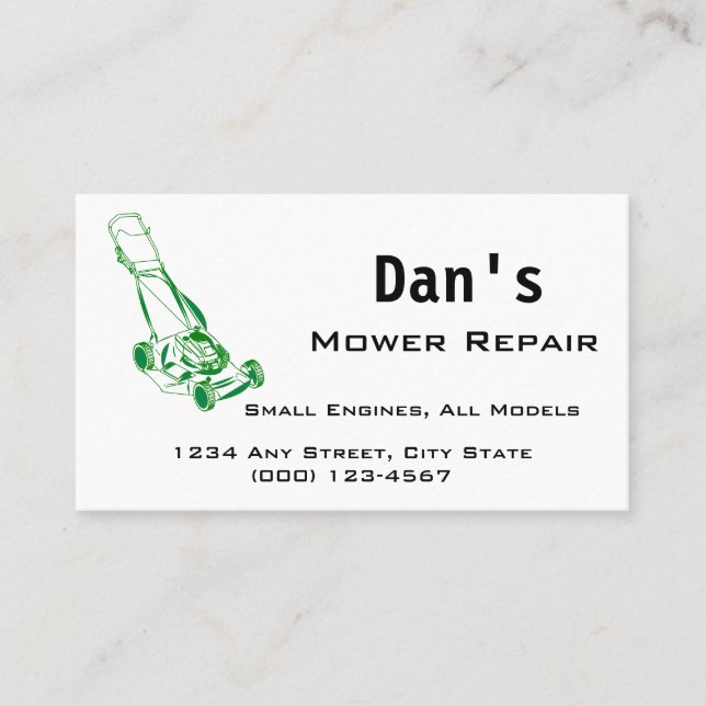 Mower and Small Engine Repair Business Card (Front)