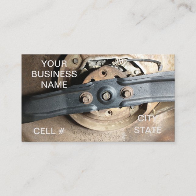  Mower Shop Blade Sharpening  Business Card (Front)