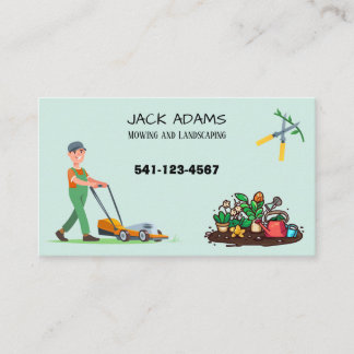 Mowing and Landscaping Business Card