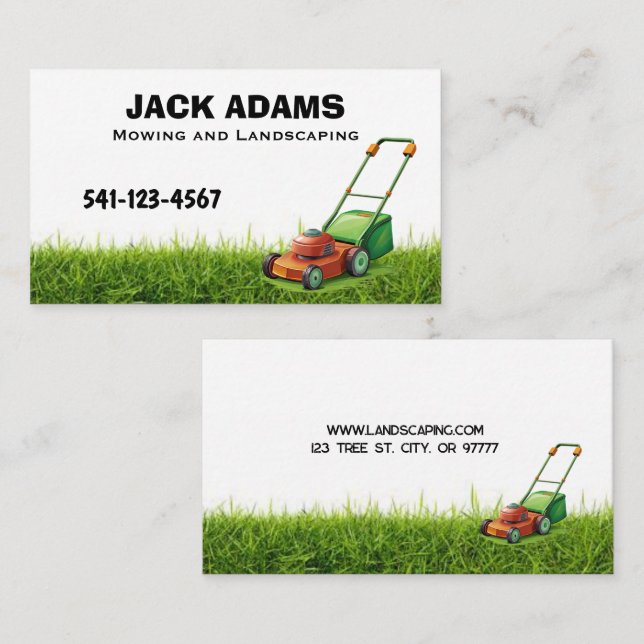 Mowing and Landscaping Business Card (Front/Back)