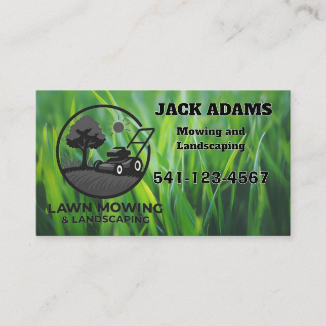 Mowing and Landscaping Business Card (Front)
