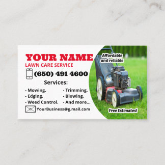 Mowing Business card Landscaping service