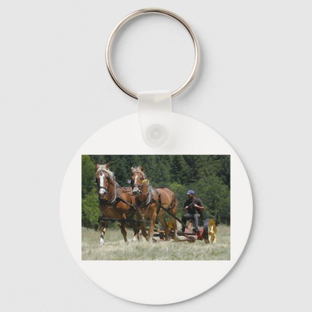Mowing Hay Key Ring (Front)