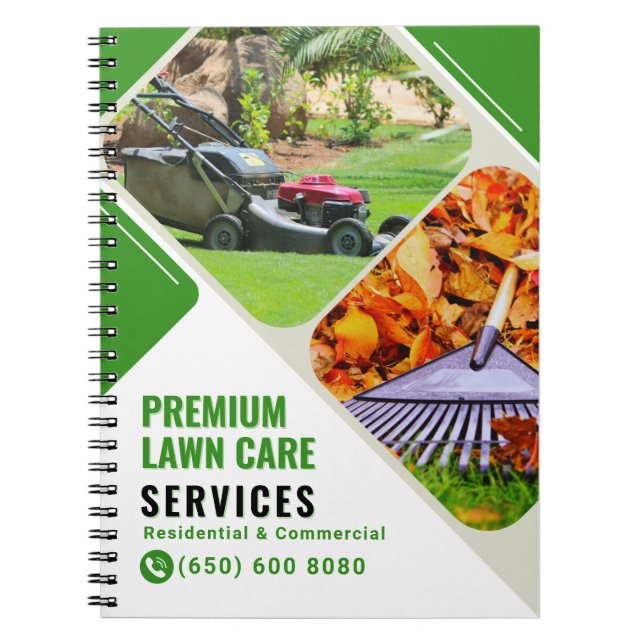 Mowing Lawn Care Service Landscaping Notebook (Front)