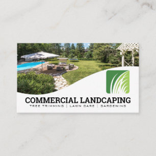 Mowing Lawn Landscaping Logo Grass Logo Business Card