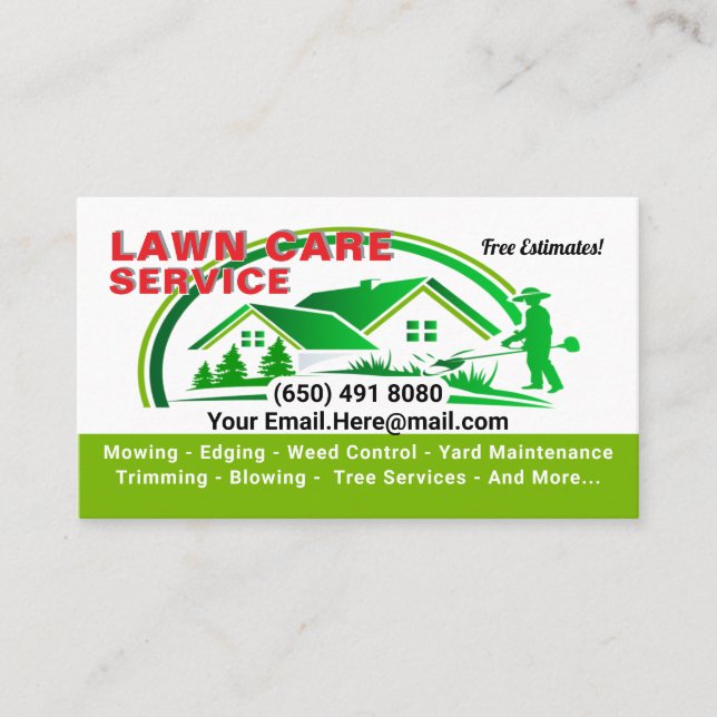Mowing Service Business Card Gardening (Front)