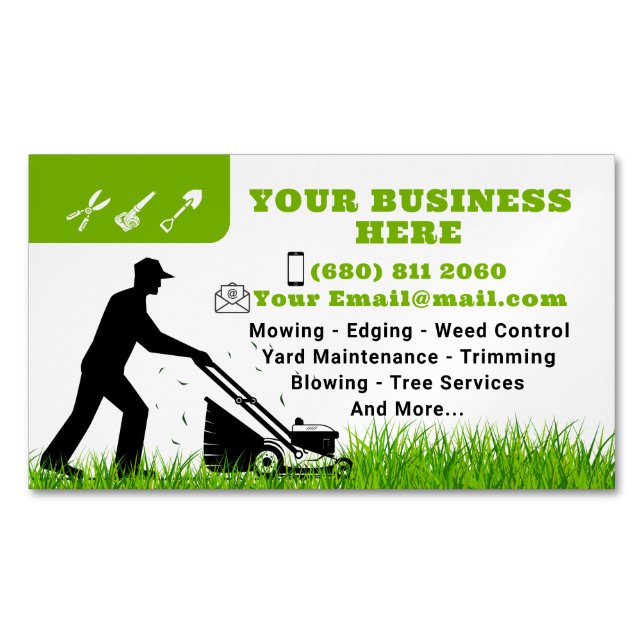 Mowing Service Business Card Gardening (Front)
