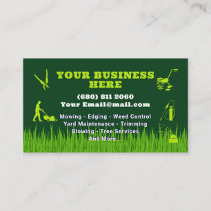 Mowing Service Business Card Lawn Care